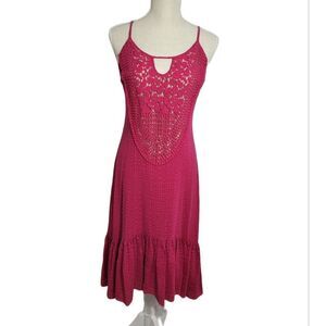 Anthropologie Pink Crochet Dress